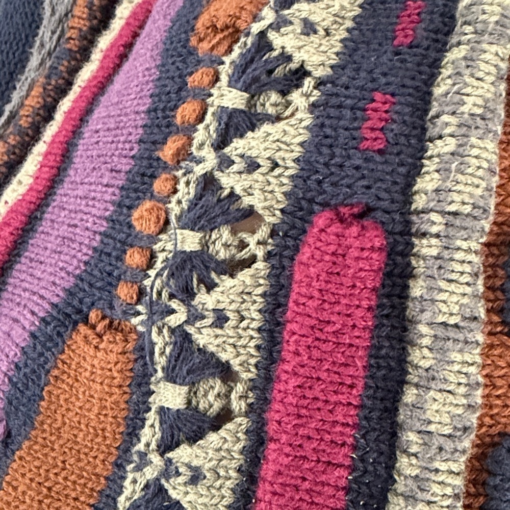 Rare Tosani Sweater Vintage XLarge CoogiStyle MultiColor 80s 90s - Picture 5 of 7